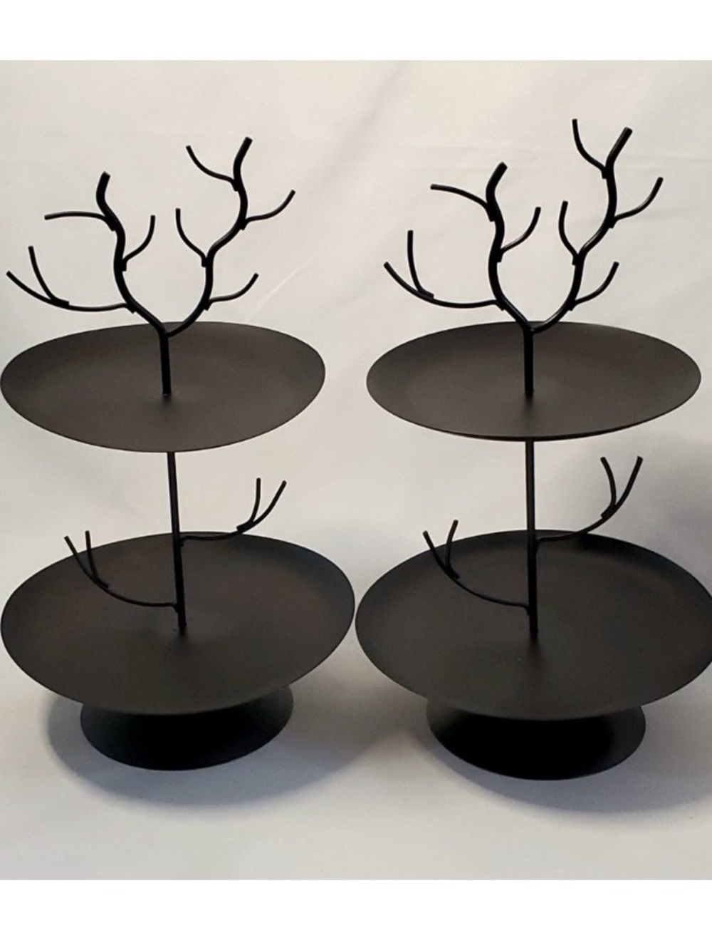 2 New Target Bullseye Playground Black Metal Spooky Tree Tiered Halloween Trays